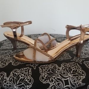 Rose Gold Rhinestone Braidmaid shoe